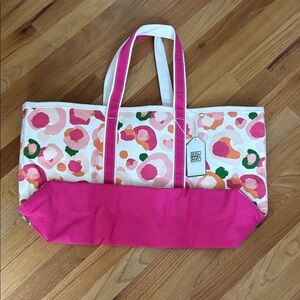 Emily McCarthy Pink Cheetah Print Canvas Tote Bag